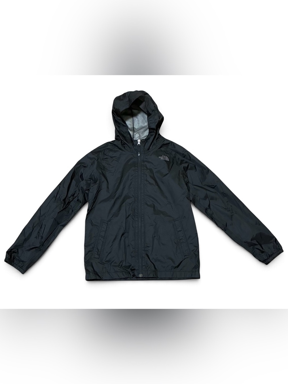 The North Face Boys Jacket L 14/16 Black Zipline Waterproof DryVent Rain Coat